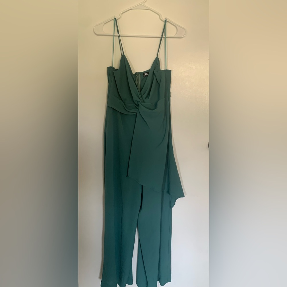 Floor/Ankle length emerald green, Zara jumpsuit/romper.